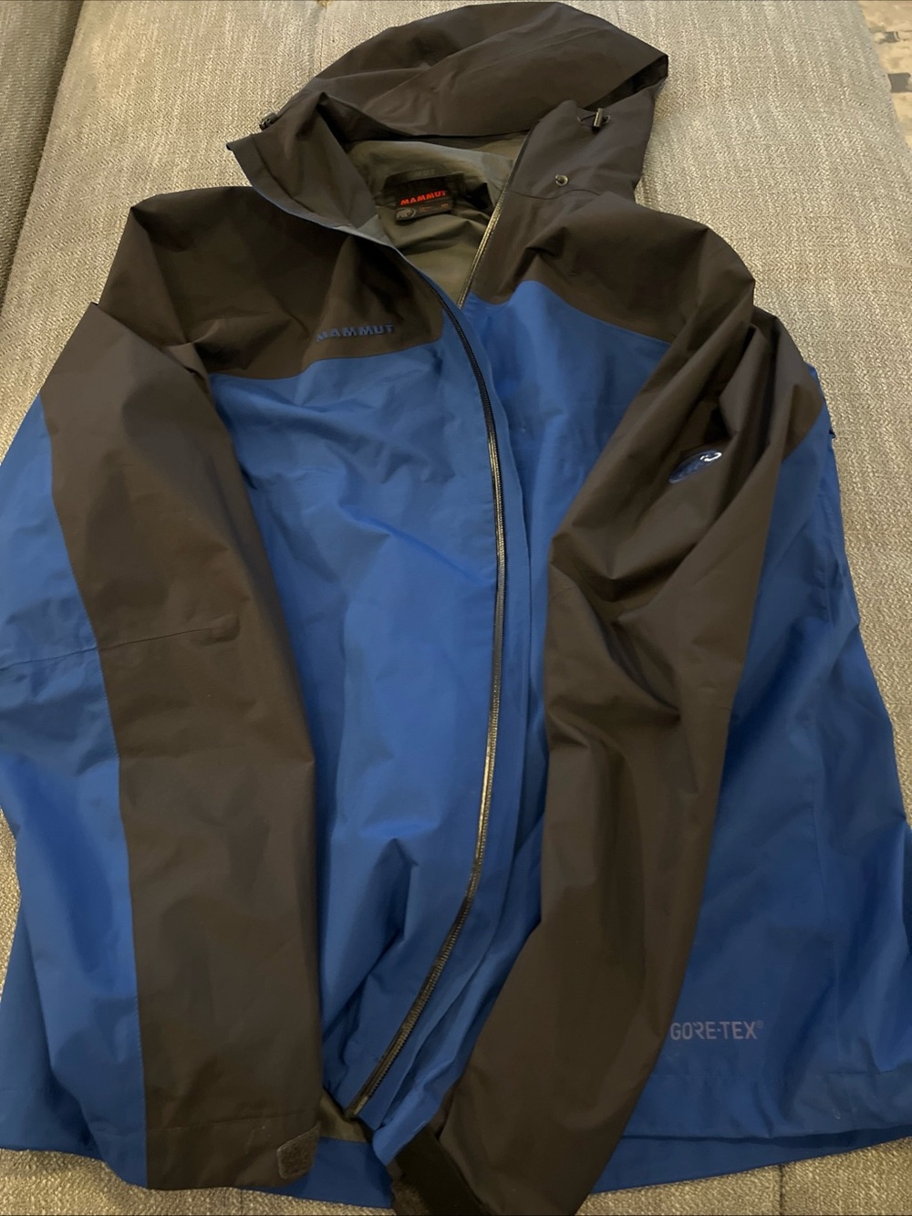 Marmot Gore-Tex Rain Jacket Mens Size XXL Full Zip Hooded Blue Gray Waterproof